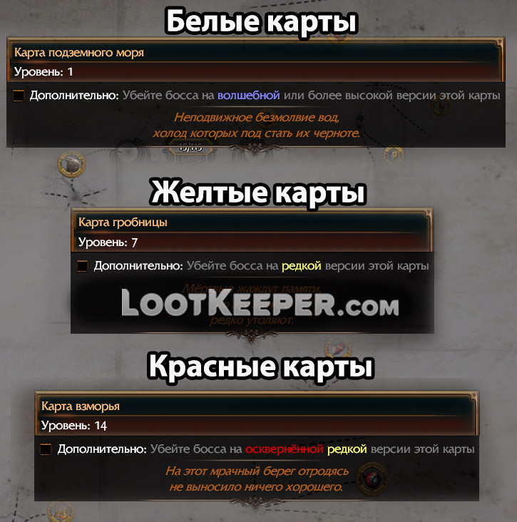 Требования для закрытия карт пое